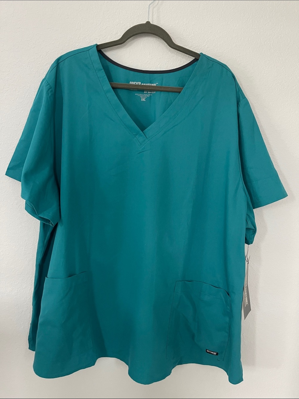 NWT Grey’s Anatomy by Barco Women’s 5XL Teal V-Neck Scrub Top Plus Size